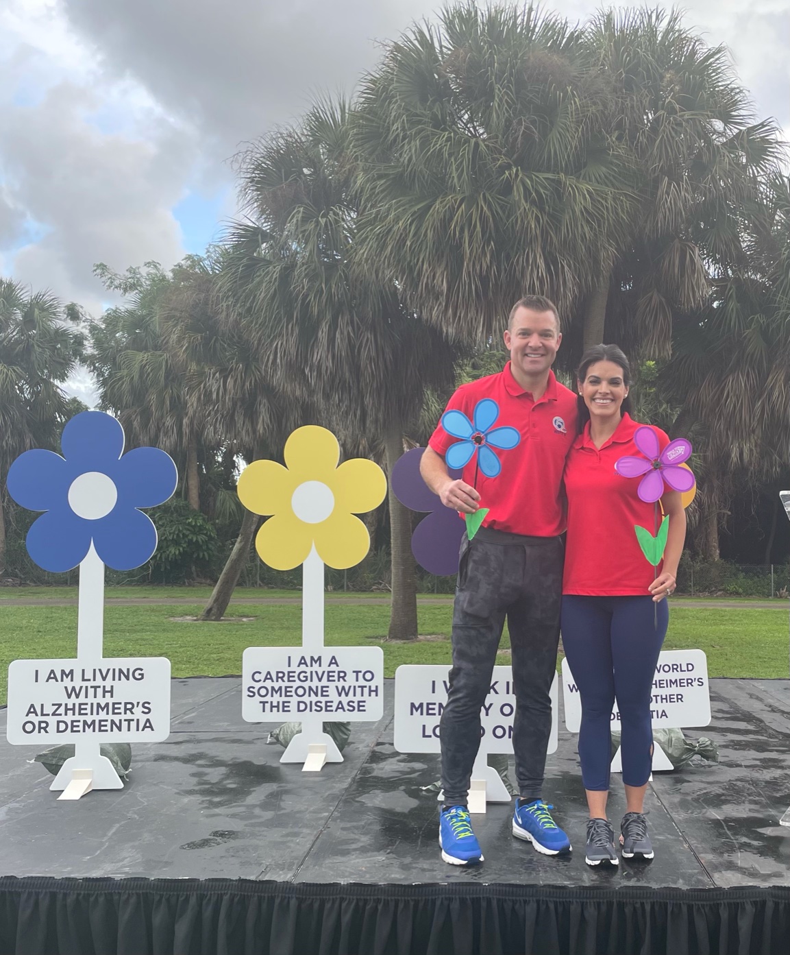 Hundreds of people gathered Saturday morning at Dreher Park in West Palm Beach for the Walk to End Alzheimer's.
