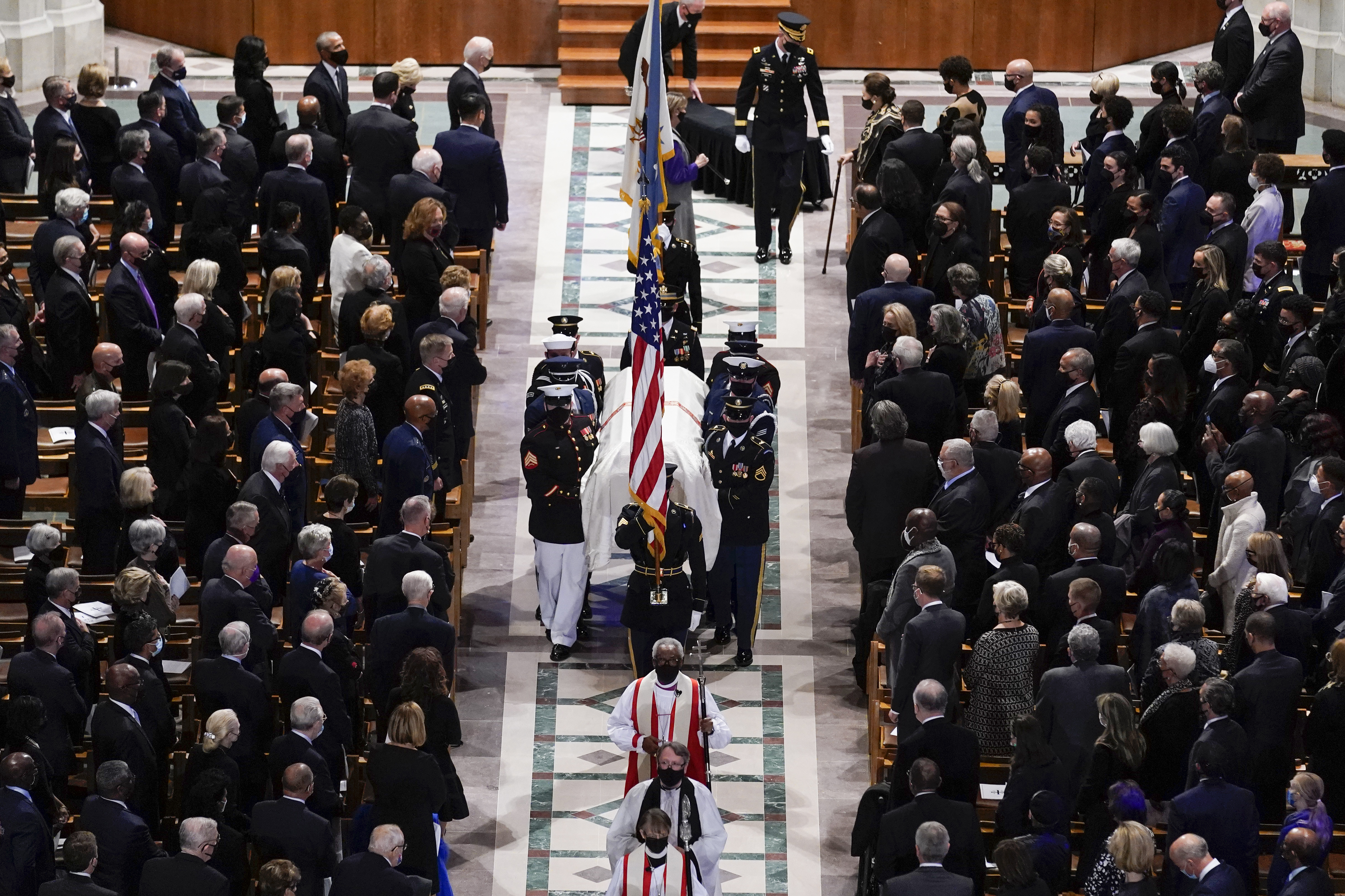APTOPIX Powell Funeral