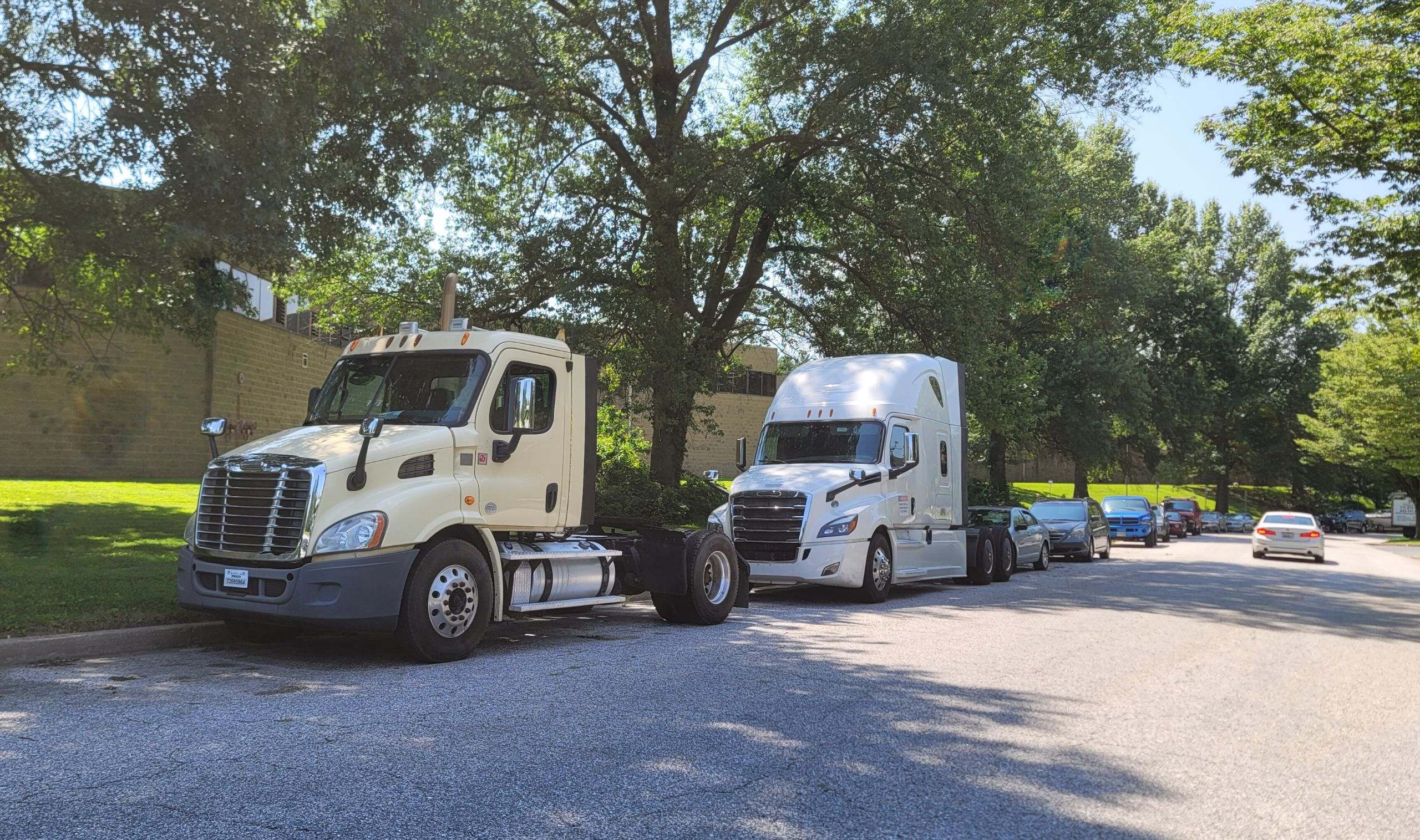 Trucks parked illegally 