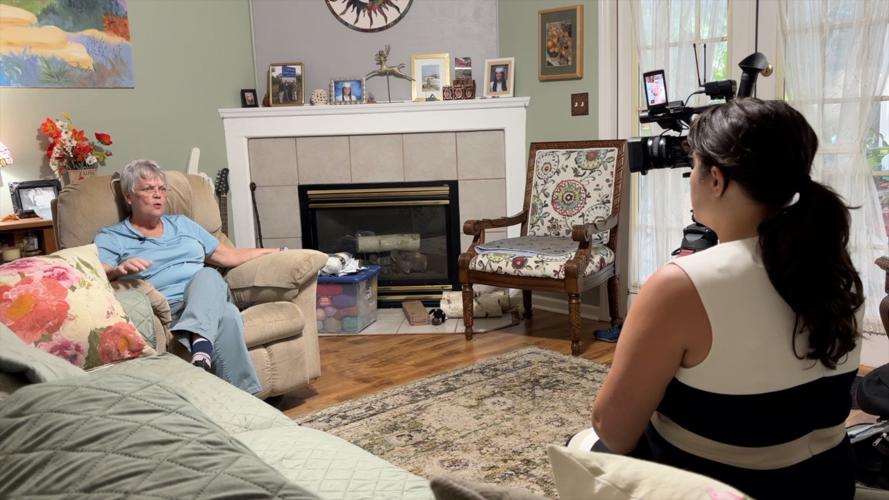 Ellen Chapman speaks against the proposed land swap in Wakulla County to Neighborhood Reporter Serena Davanzo