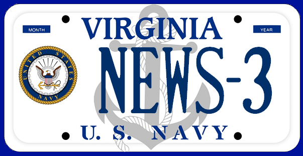 Virginia's new Navy license plates 