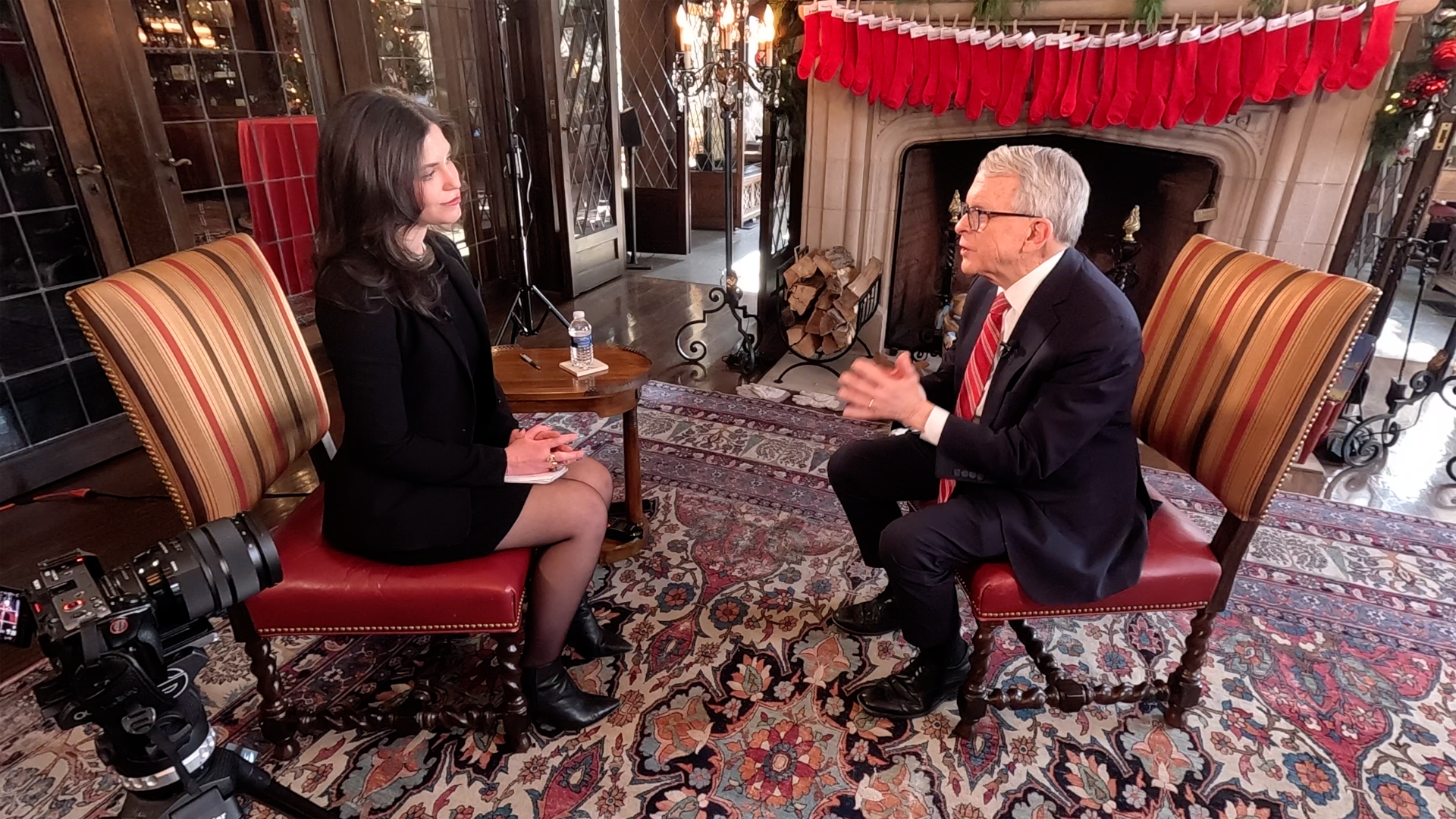 Morgan Trau and Mike DeWine