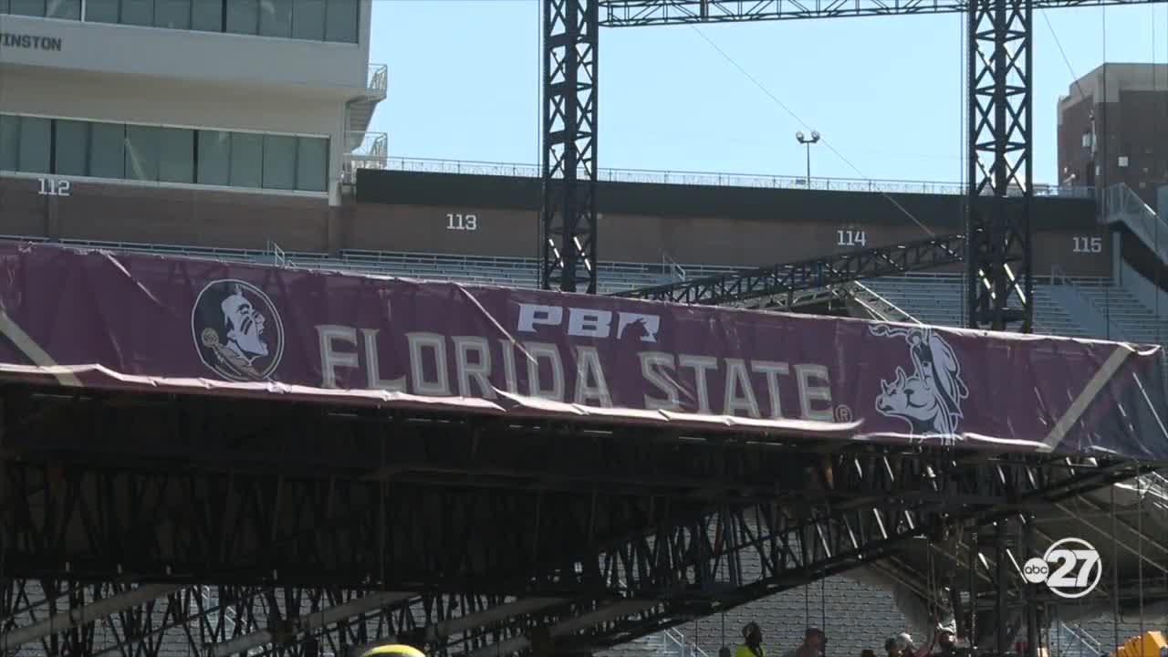 Doak Campbell Stadium transforms into a bull-riding arena for PBR Florida State this weekend