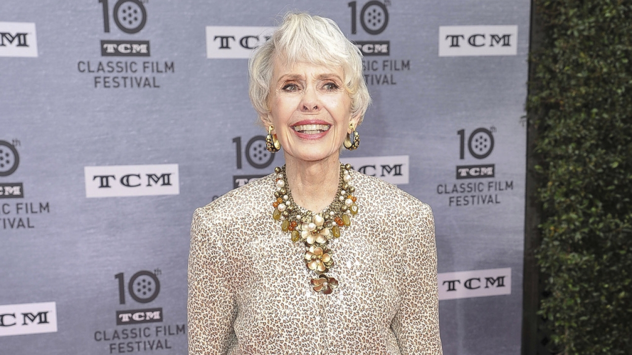 Actress Barbara Rush poses at the premiere of the movie "The Magnificent Obsession."