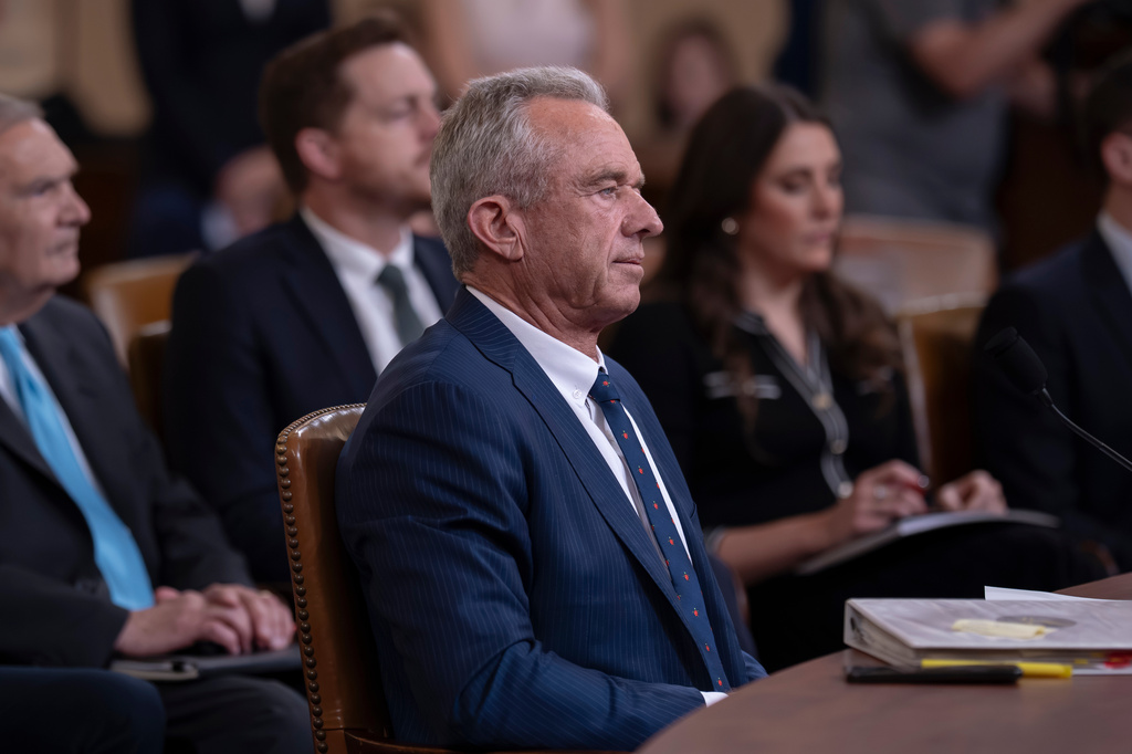 Robert F. Kennedy Jr., secretary of the Health and Human Services Department, prepares to testify before the House Ways and Means Committee about his agency's goals and budget, at the Capitol in Washington, Thursday, April 16, 2026.