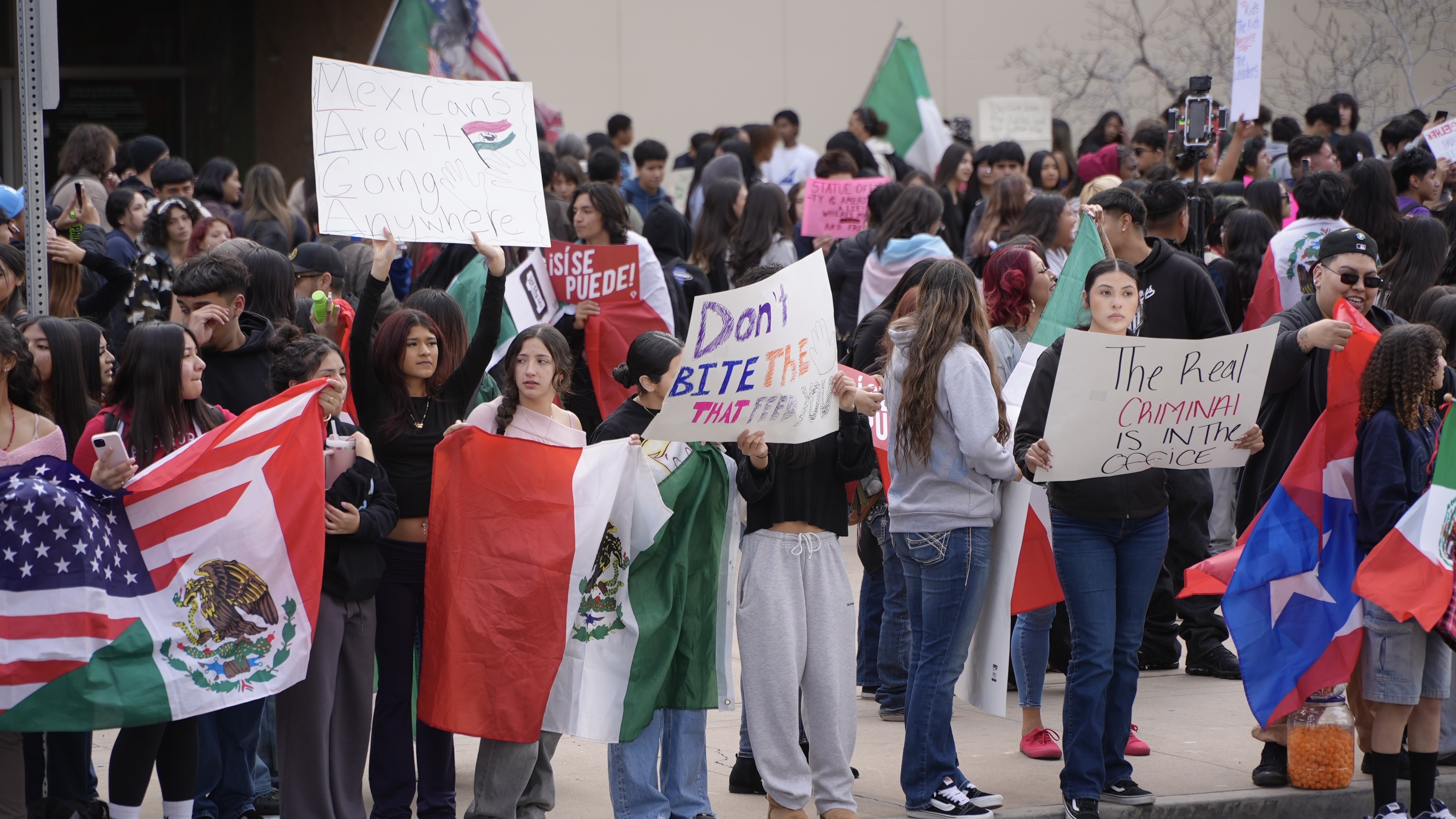 Kern High Students protest at Kern County Superior Court