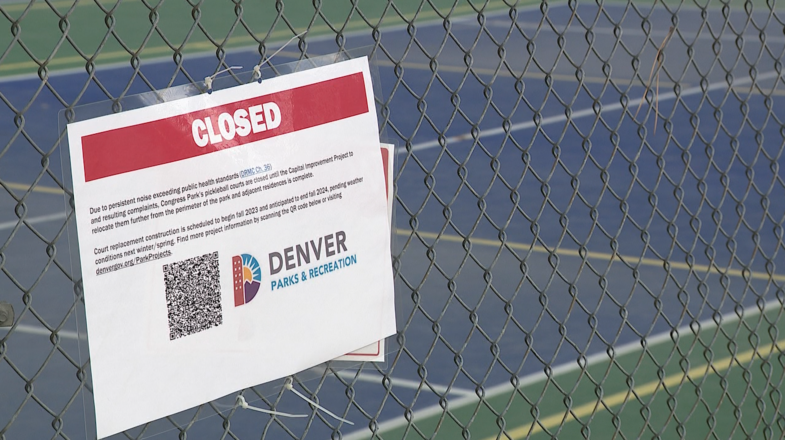 Congress Park Pickleball Courts Closed