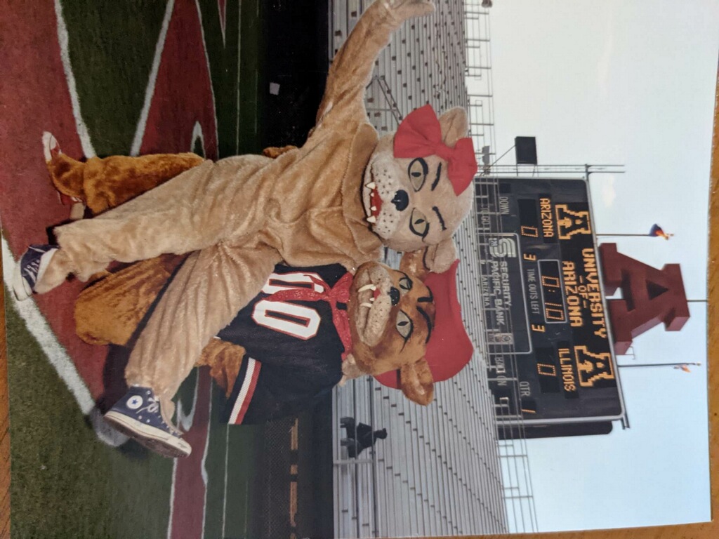 Bill Waynick as Wilbur T. Wildcat with Wilma