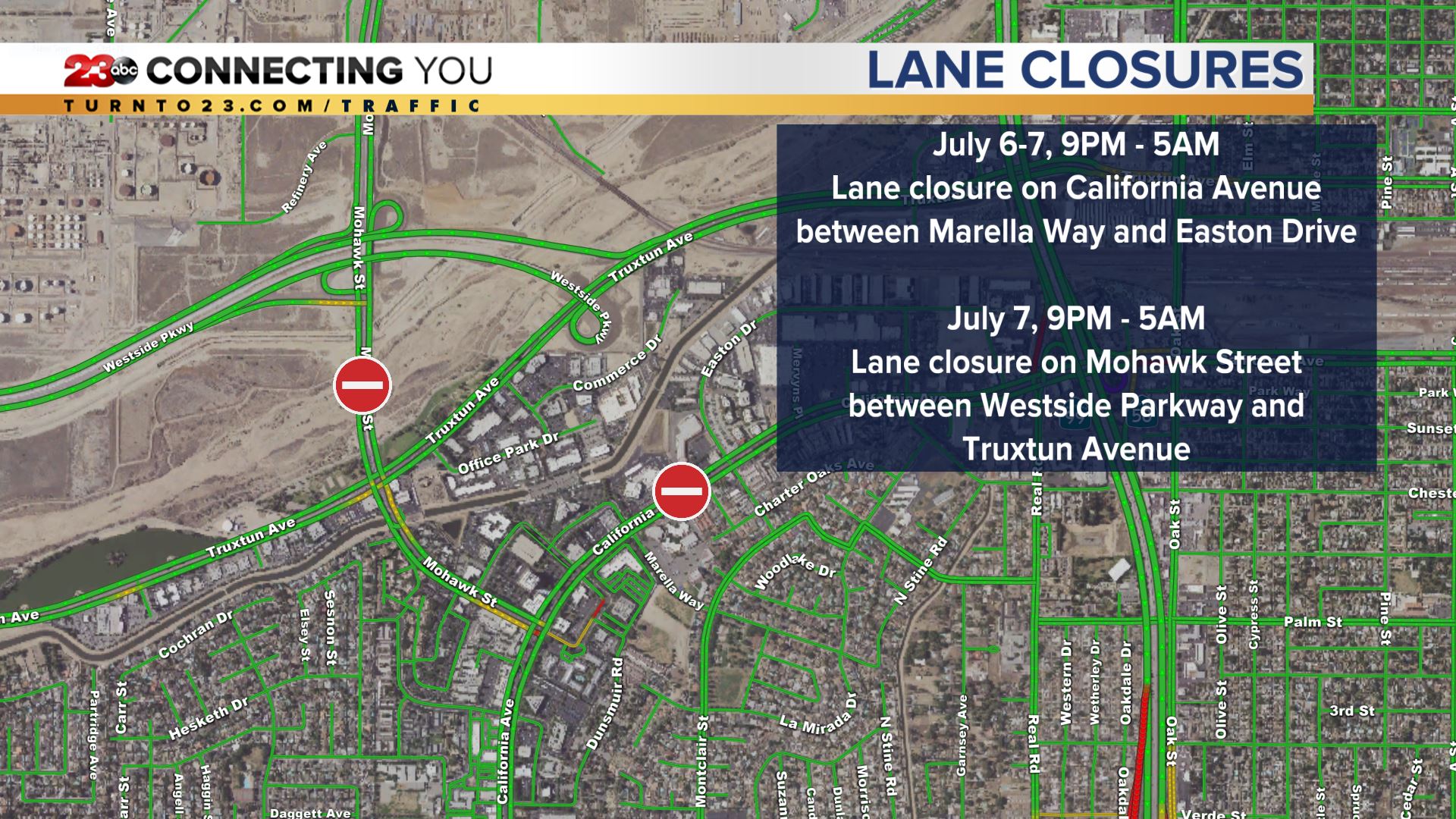 California Ave and Mohawk Street Closures