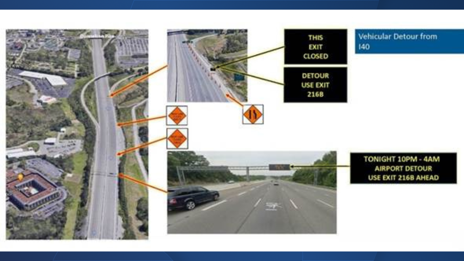 BNA lane closure graphic