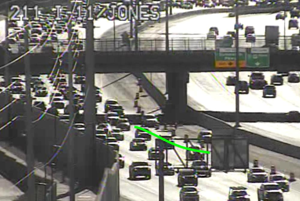 Heavy traffic follows crash on southbound I-11 before Jones Boulevard