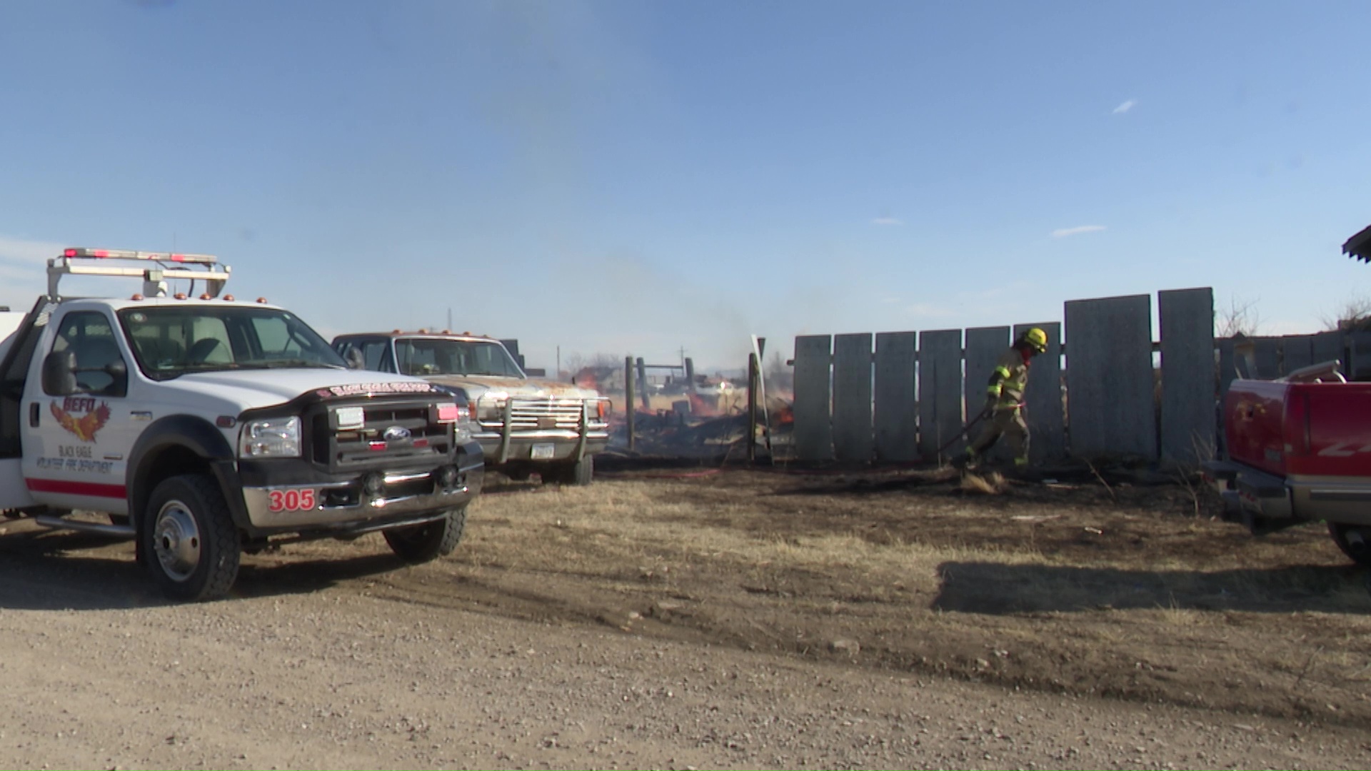 Crews tackle fire in Black Eagle