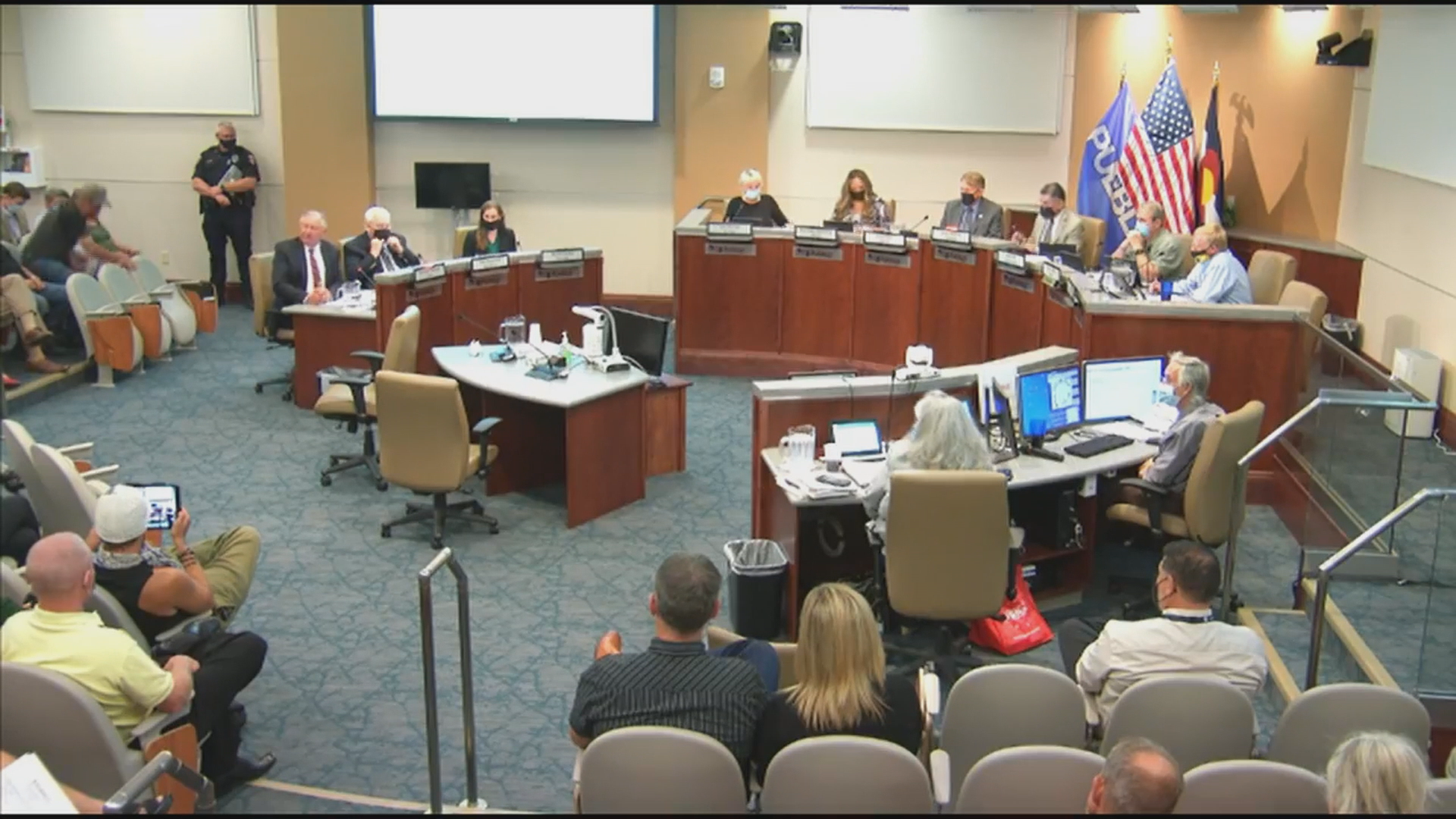 Masks are required in the chambers during City Council meetings, per an order by Mayor Nick Gradisar