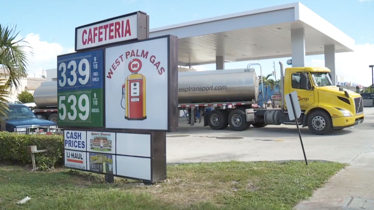 Fuel prices at West Palm Beach gas station on Oct. 31, 2022