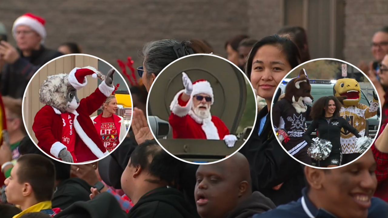 Las Vegas Aces Join community, first responders for holiday parade at Helen J. Stewart School