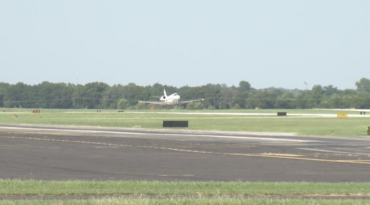 Plane taking off from KRVS