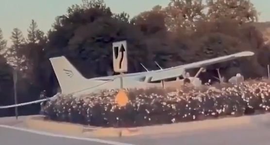 Plane Lands on Highway in Southern California