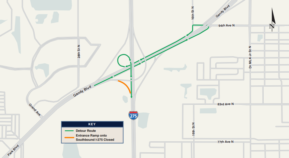 Gandy Boulevard ramp closure