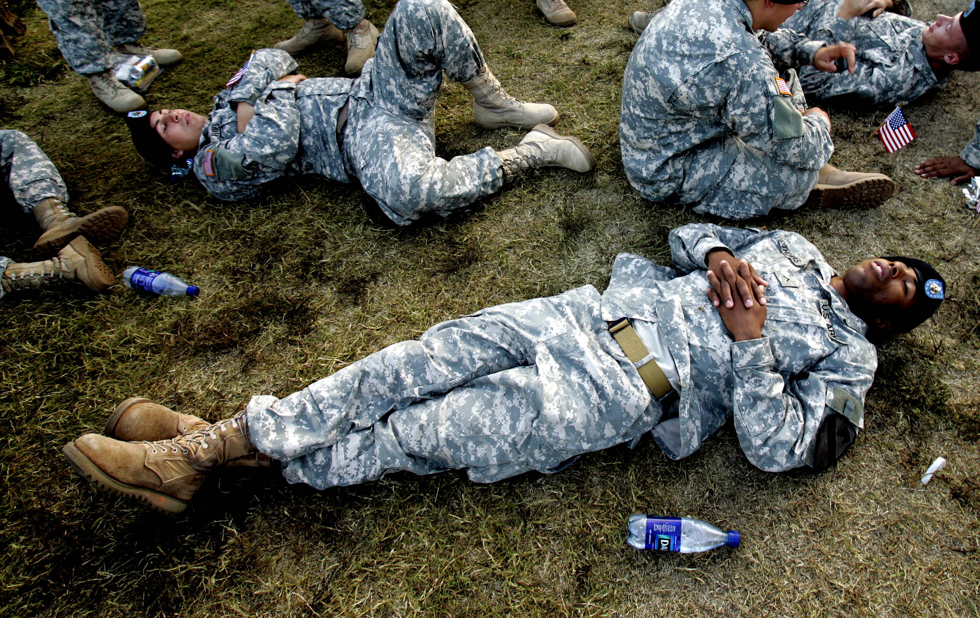 U.S. Army soldiers get some sleep 