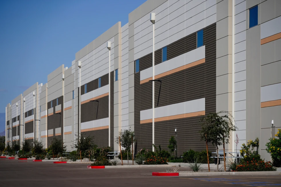 A warehouse purchased by U.S. Immigration and Customs Enforcement in Surprise, Ariz., is seen Saturday, Feb. 14, 2026.