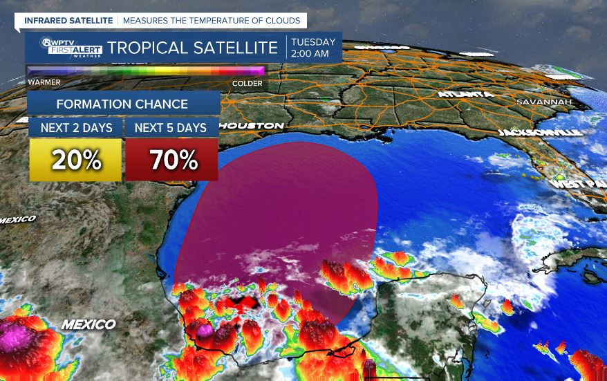 Tropical Satellite Tuesday 2 a.m. possible Claudette June 15, 2021