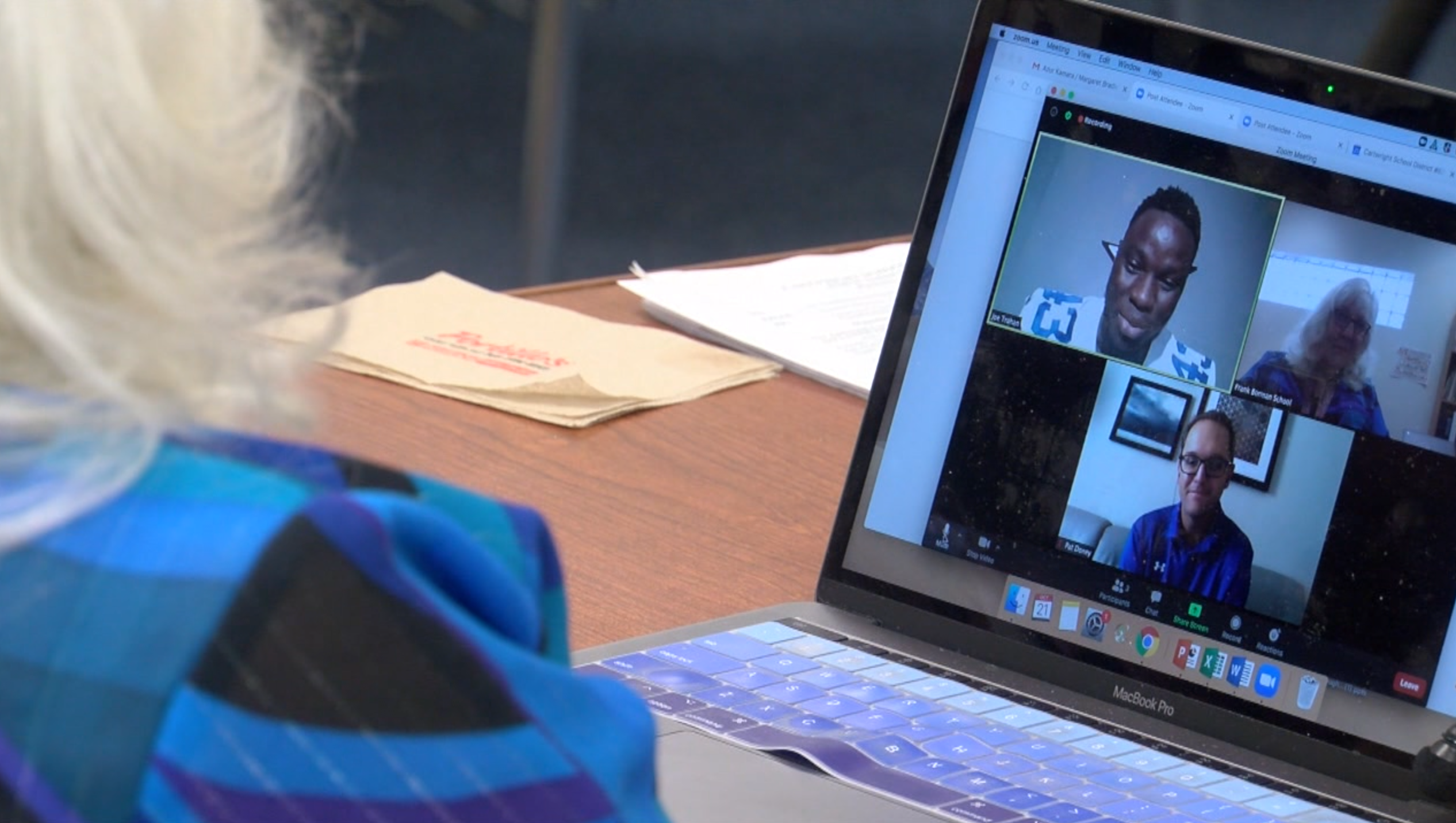 Dallas Cowboy's player Azur Kamar thanks teacher