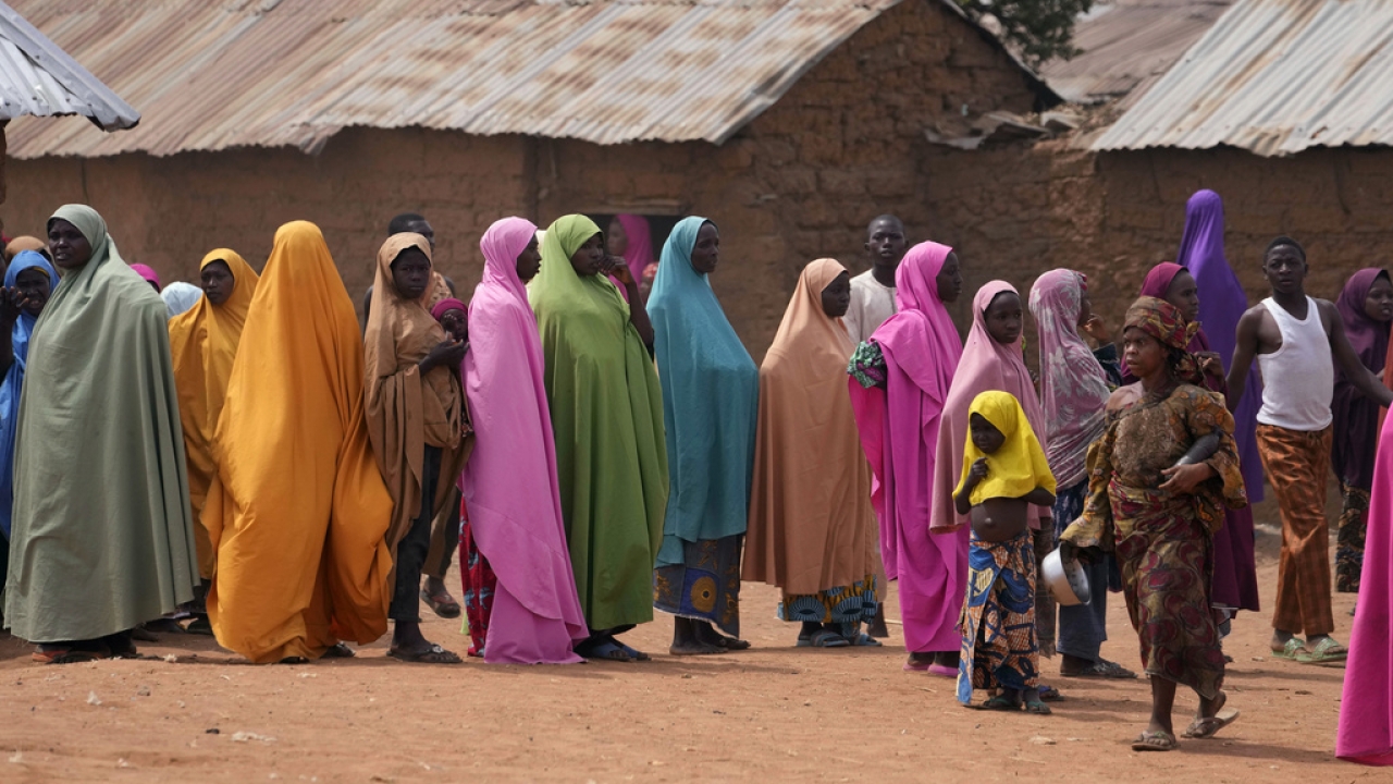 Parents wait for news about the kidnapped LEA Primary and Secondary School Kuriga students in Kuriga, Kaduna, Nigeria.