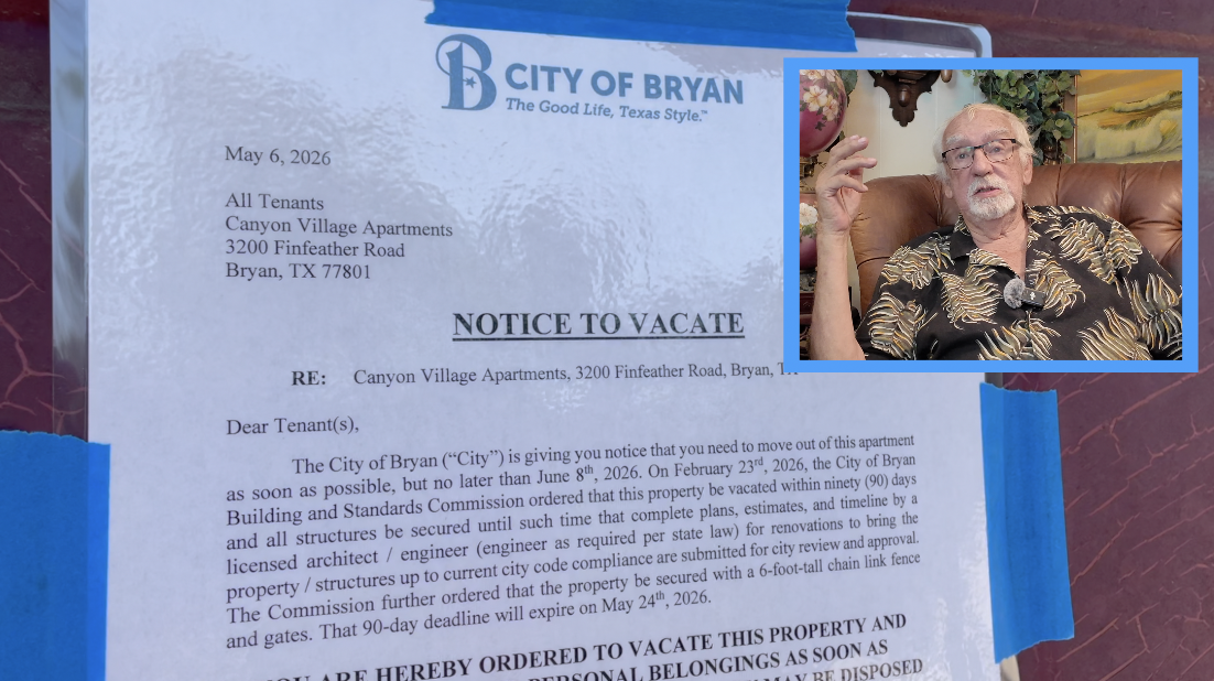 Bryan residents forced out of Canyon Village Apartments amid city condemnation order