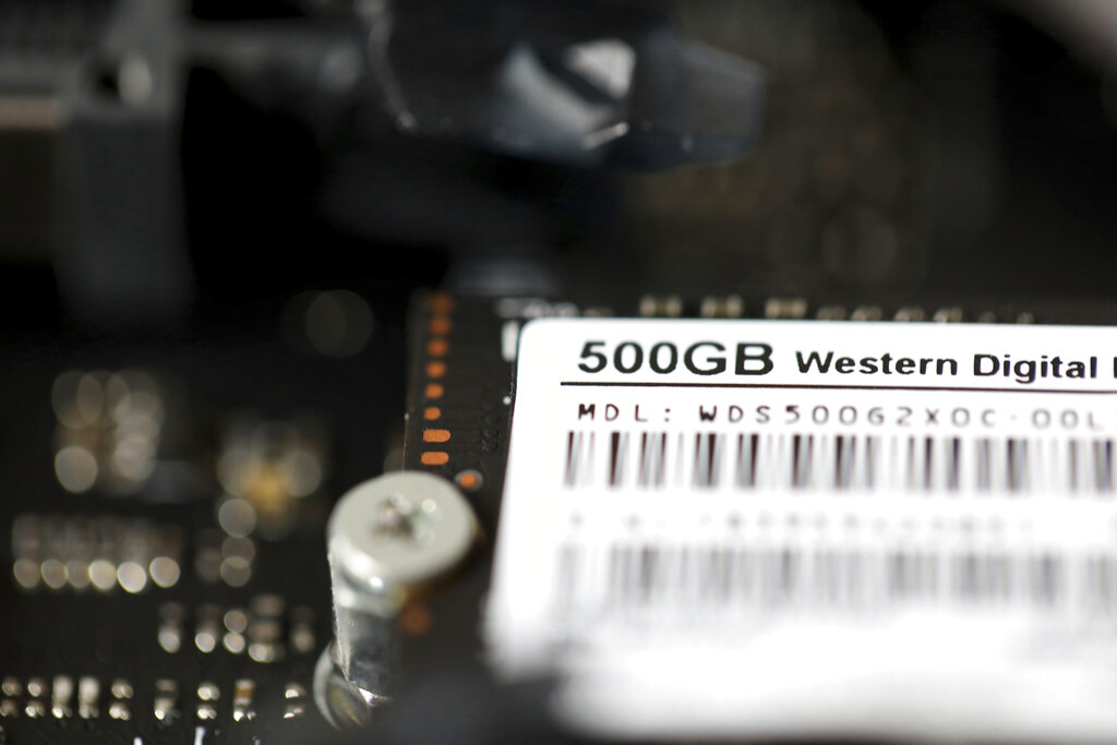 This Feb 23, 2019, photo shows the inside of a computer in Jersey City, N.J. 