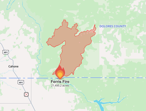 Wildfire perimeter map