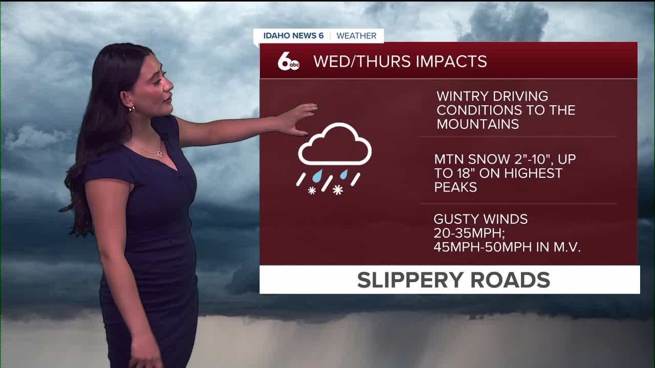 Cold front bringing in heavy mountain snow and rain 