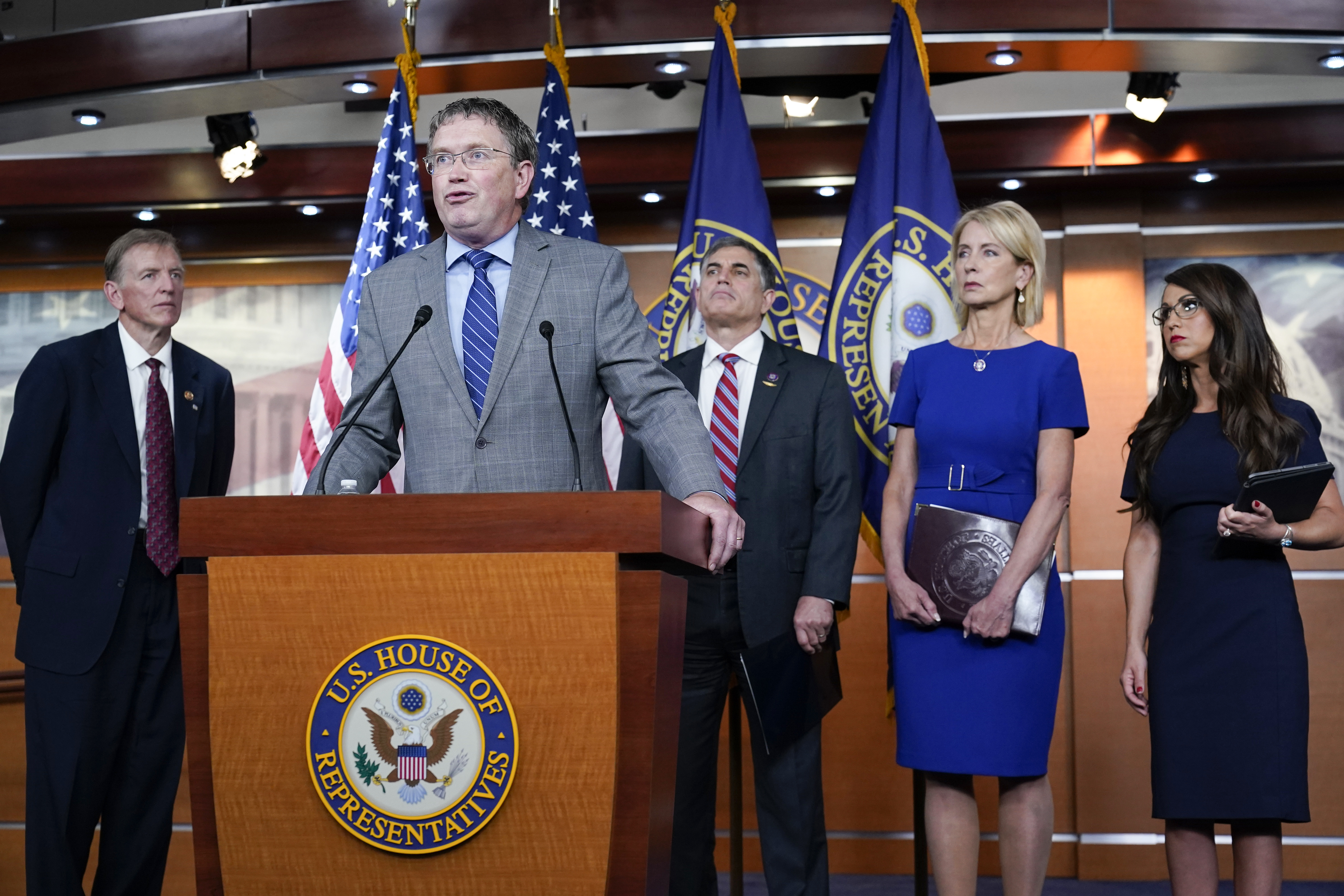 Lauren Boebert, Thomas Massie, Andrew Clyde, Mary Miller, Paul Gosar