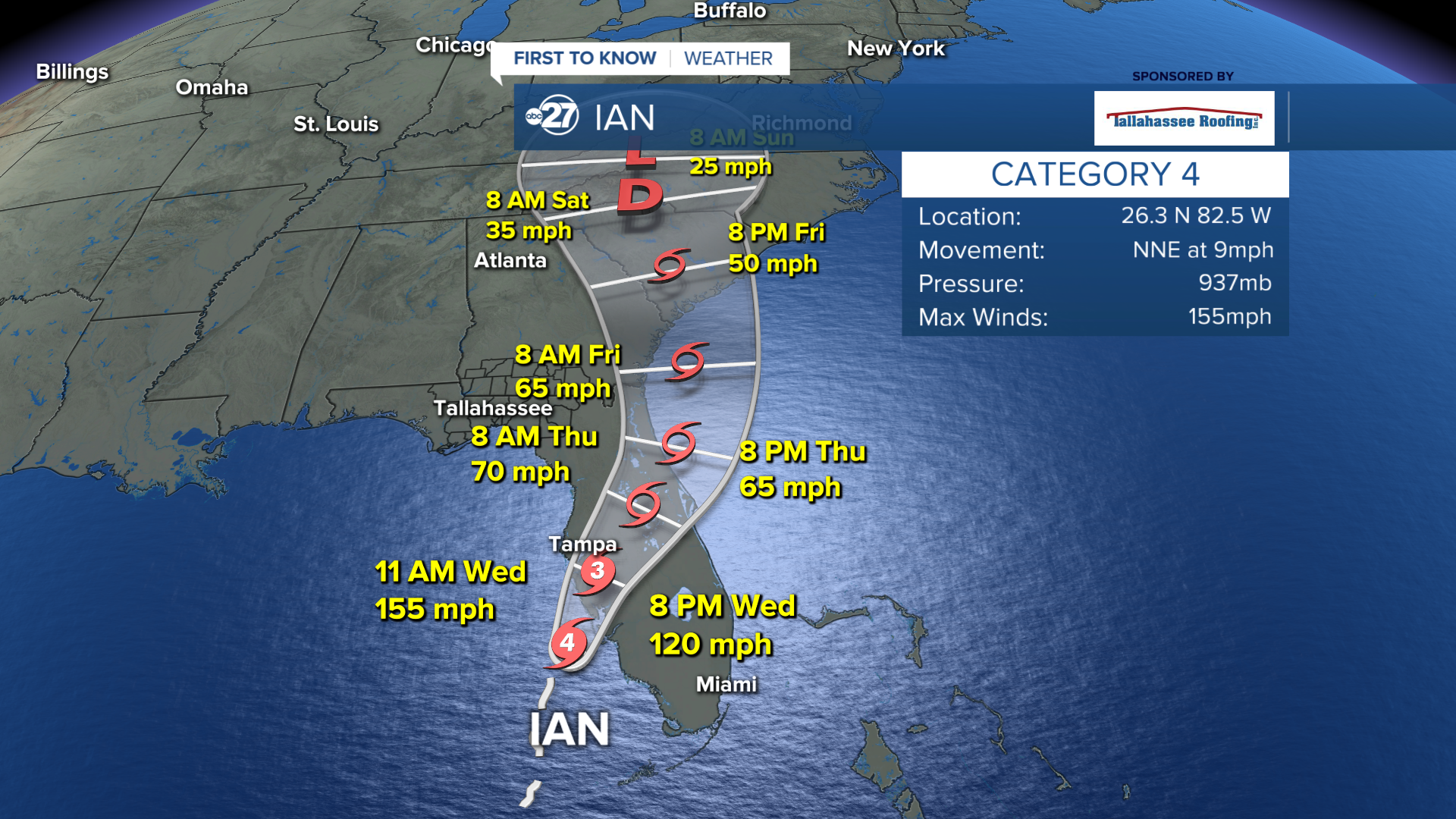 Category 4 Hurricane Ian to make landfall Wednesday