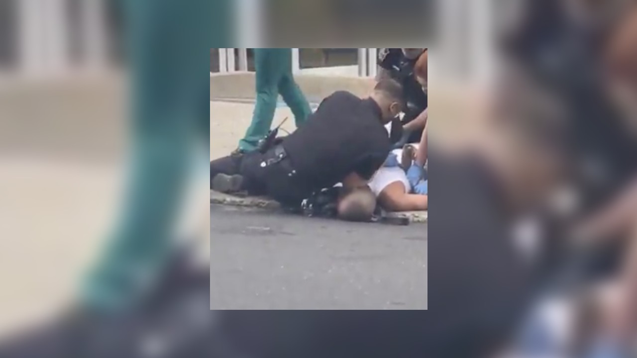 Protest in Pennsylvania after cop uses knee to restrain man