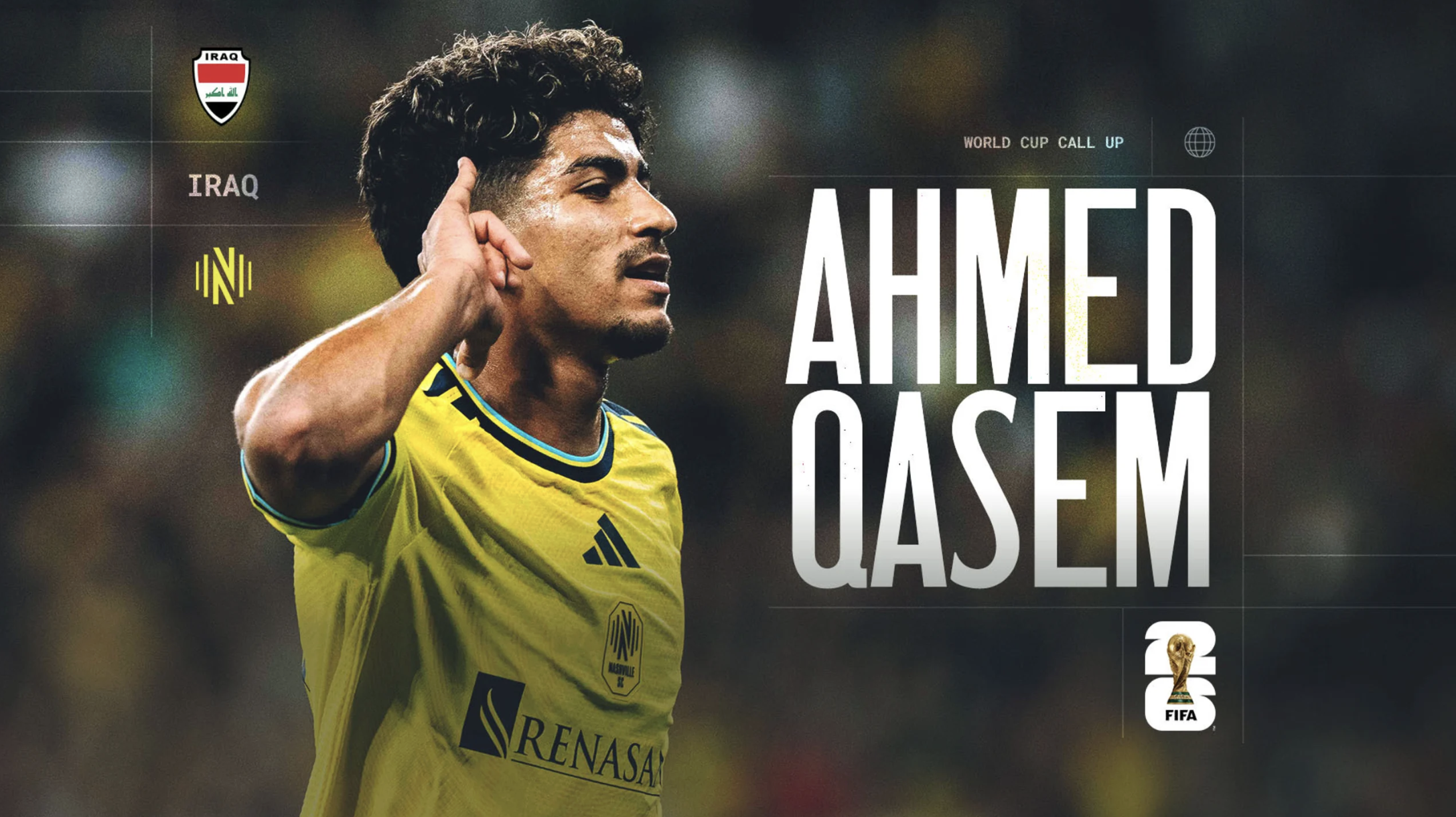 Nashville SC's Ahmed Qasem named to Iraq World Cup roster