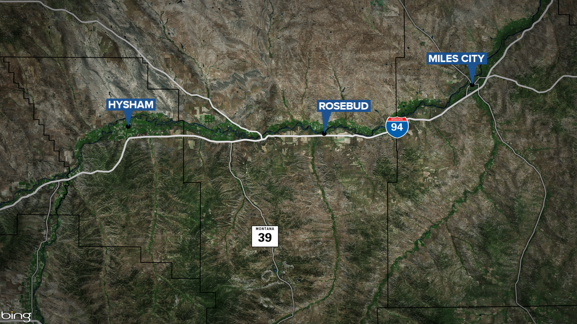 Rosebud Montana map