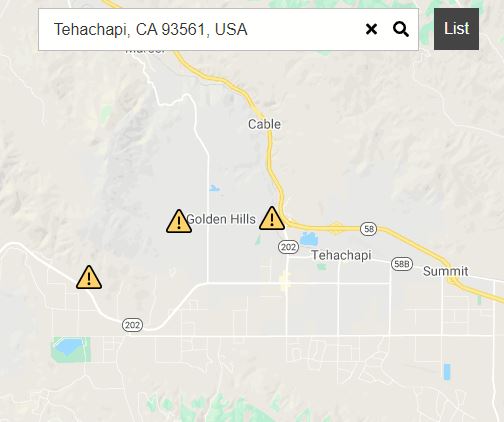 Tehachapi Power Outage on July 14, 2021