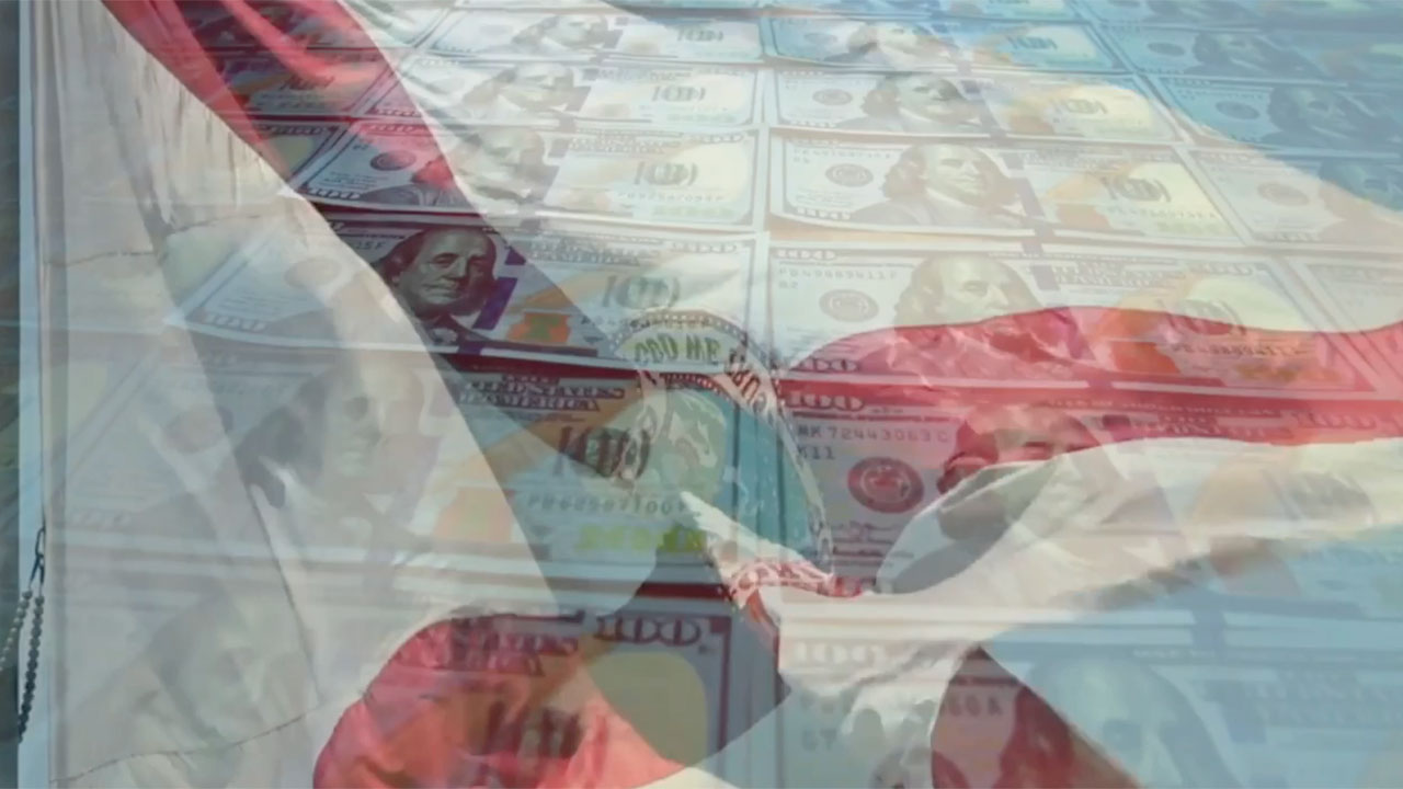 Florida flag and money