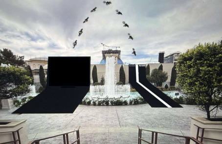 Motorcycle jump at Omnia Dayclub