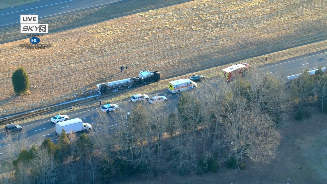 overturned milk truck 