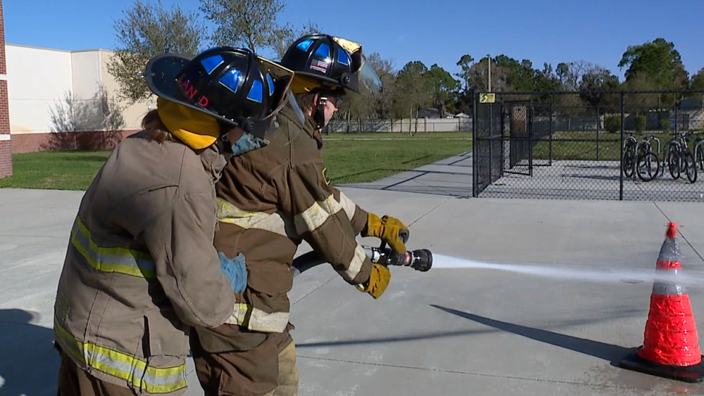 Fivay High School firefighting