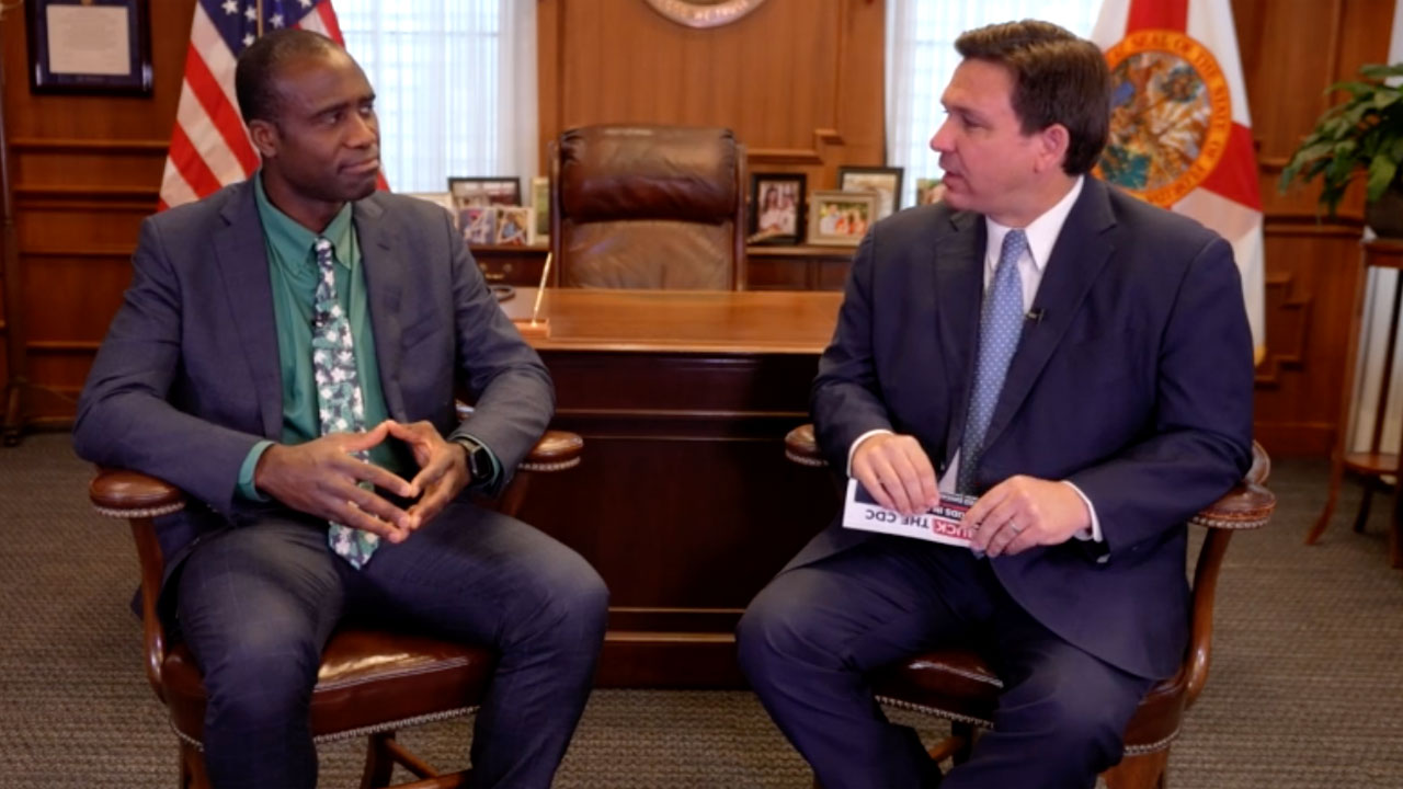 Dr. Joe Ladapo and Gov. Ron DeSantis, Feb. 24, 2022