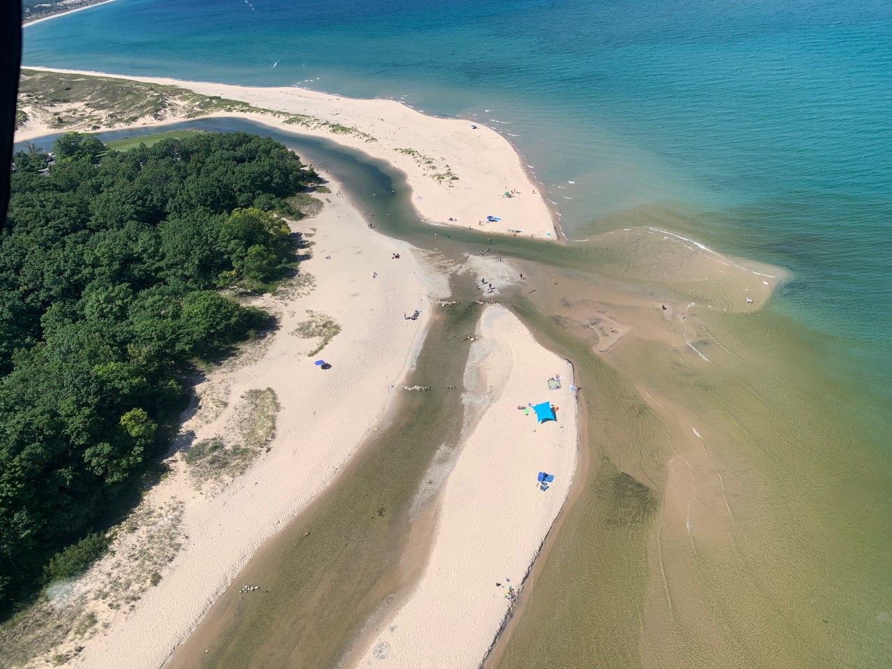 Illegally diverted Platte River in Empire, Michigan