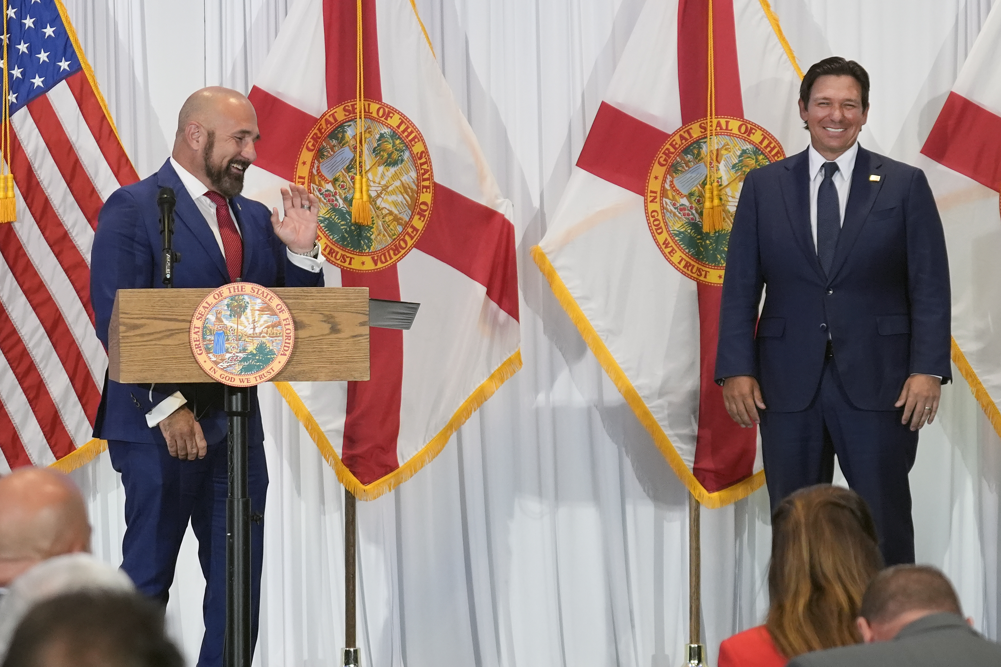 Florida Lieutenant Governor Jay Collins and Governor Ron DeSantis