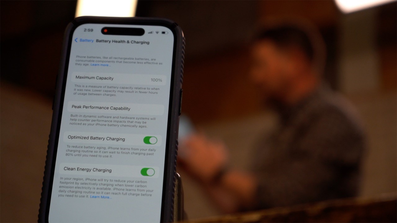 Clean energy charging iPhone