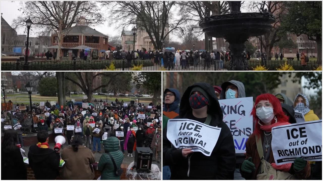 Video shows ICE protest in Richmond after Spanberger reverses immigration order