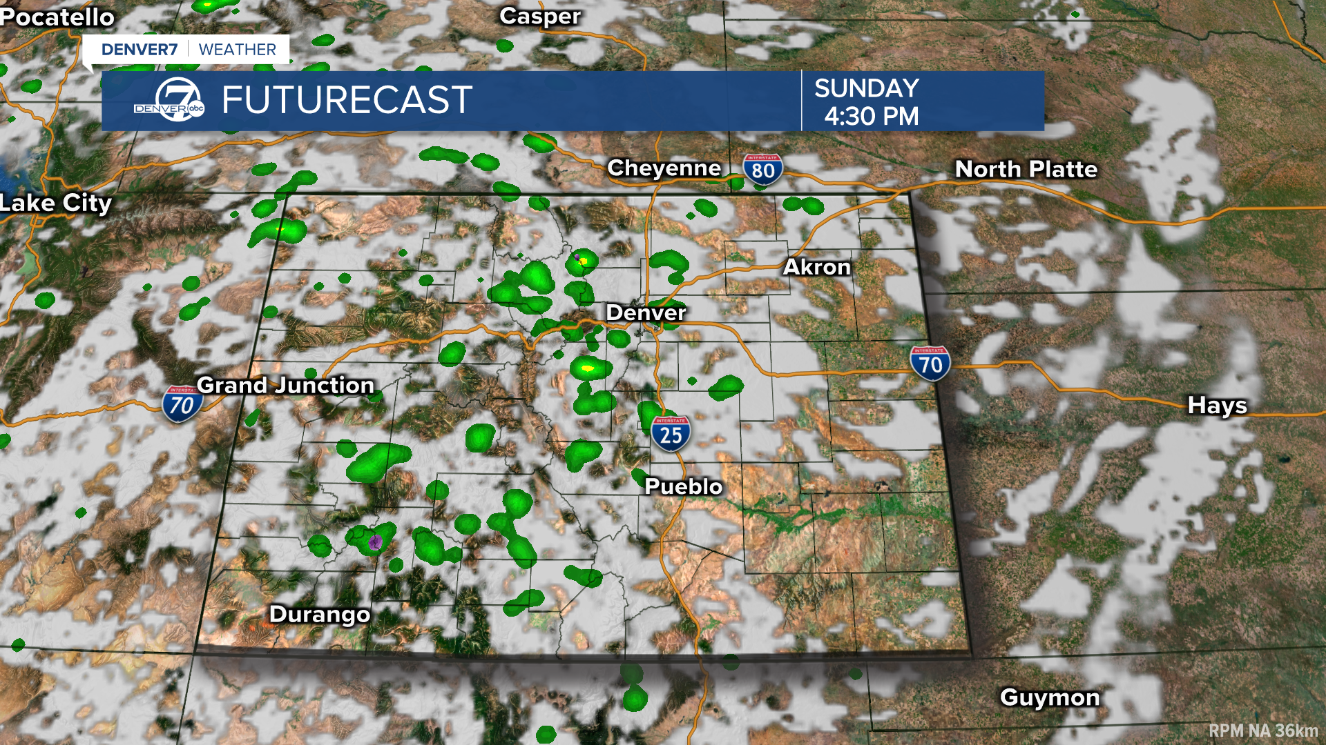 Warm temperatures, spotty showers expected through Monday