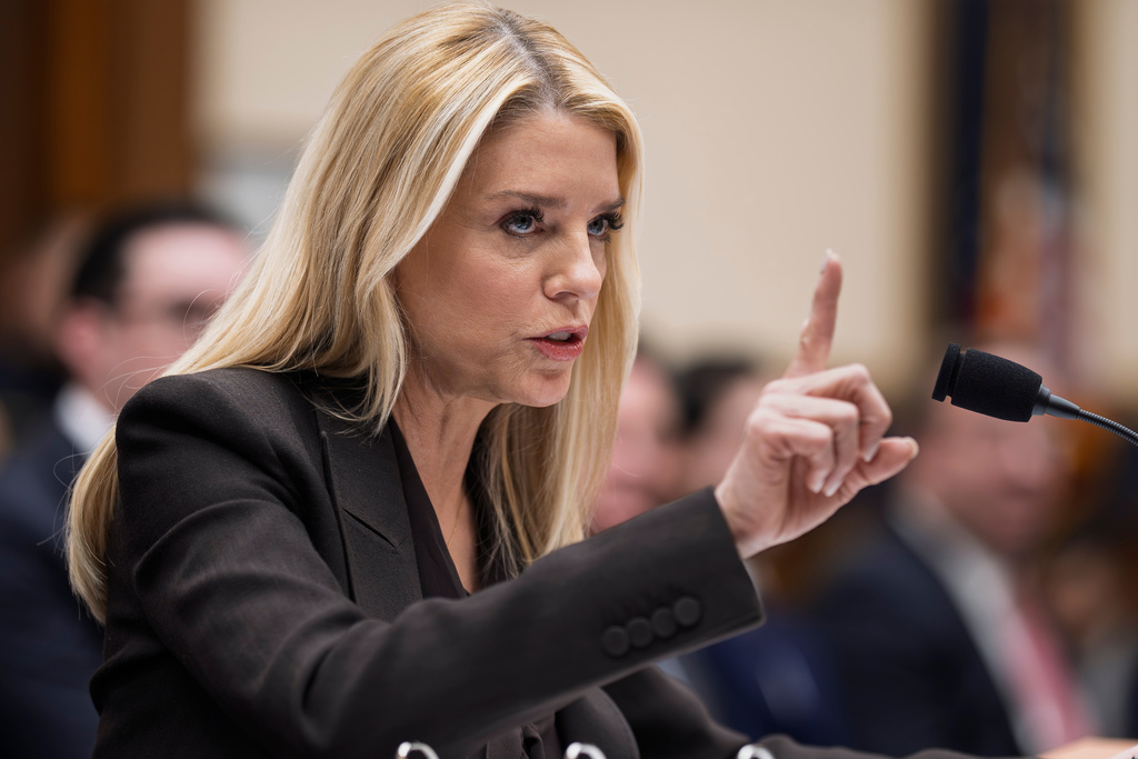 Attorney General Pam Bondi testifies before a House Judiciary Committee oversight hearing on Capitol Hill in Washington, Wednesday, Feb. 11, 2026, in Washington.  