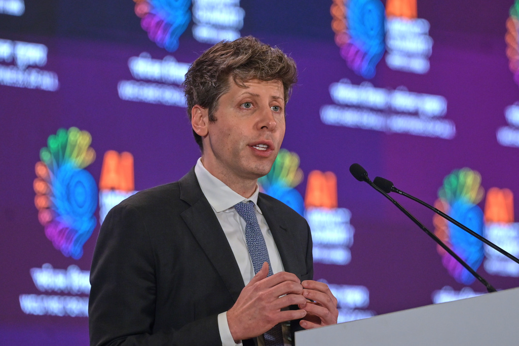 OpenAI’s CEO Sam Altman speaks at the AI Summit in New Delhi, India, Thursday, Feb. 19, 2026. 
