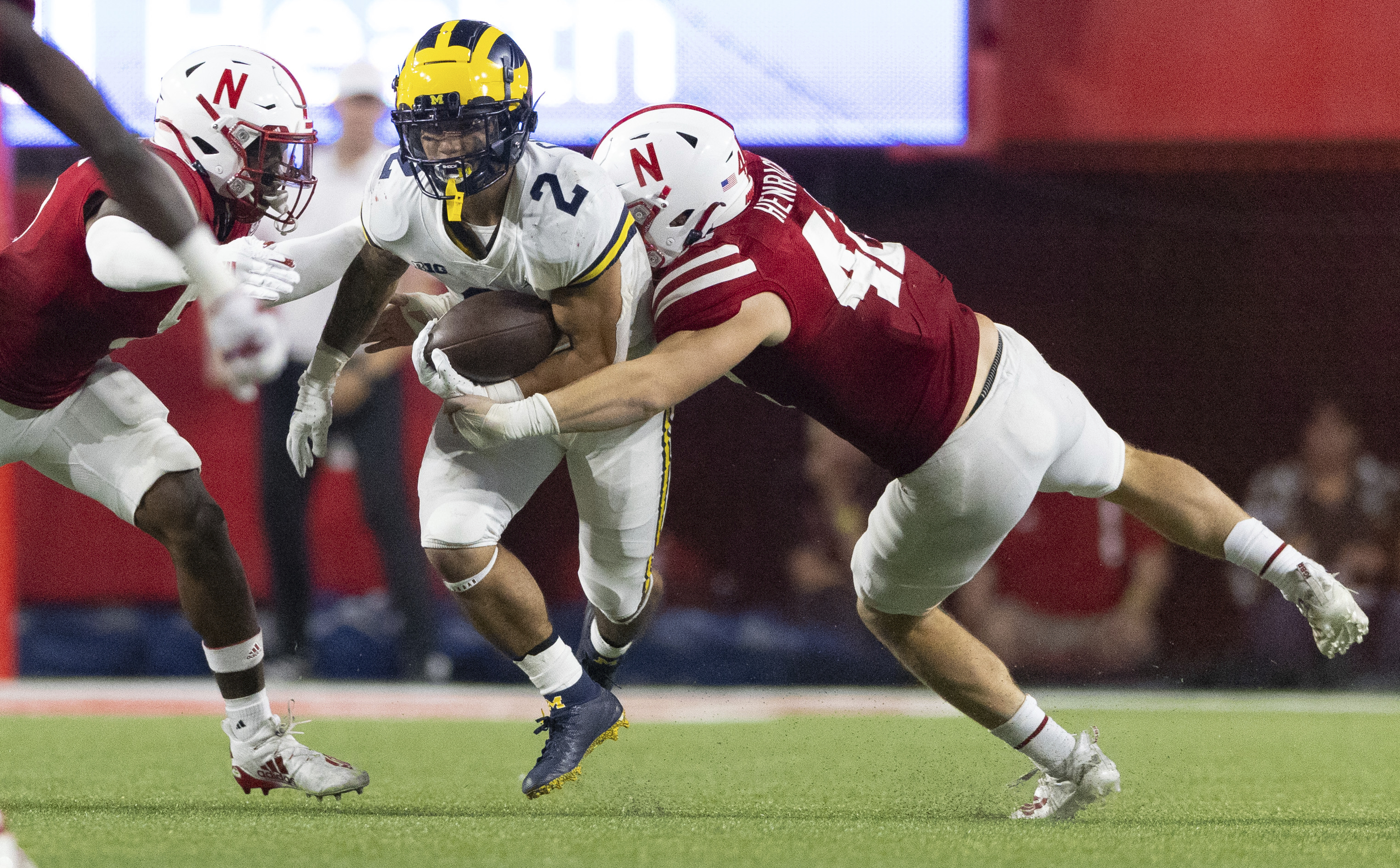 Blake Corum, Cam Taylor-Britt, Nick Henrich Michigan Nebraska Football